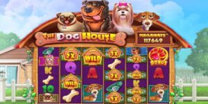 View of The Dog House Megaways slot by Pragmatic Play, featuring sticky wilds in the bonus game with varying multipliers.